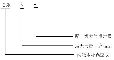 2SK系列水環(huán)式真空泵型號意義