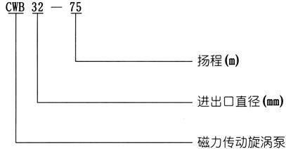 CWB驅(qū)動(dòng)磁力旋渦泵型號(hào)意義